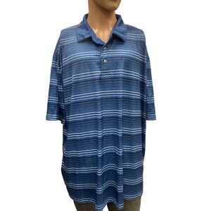 Ben Hogan Performance Men's Blue Striped Polo Shirt Size 3XL SKU 1220